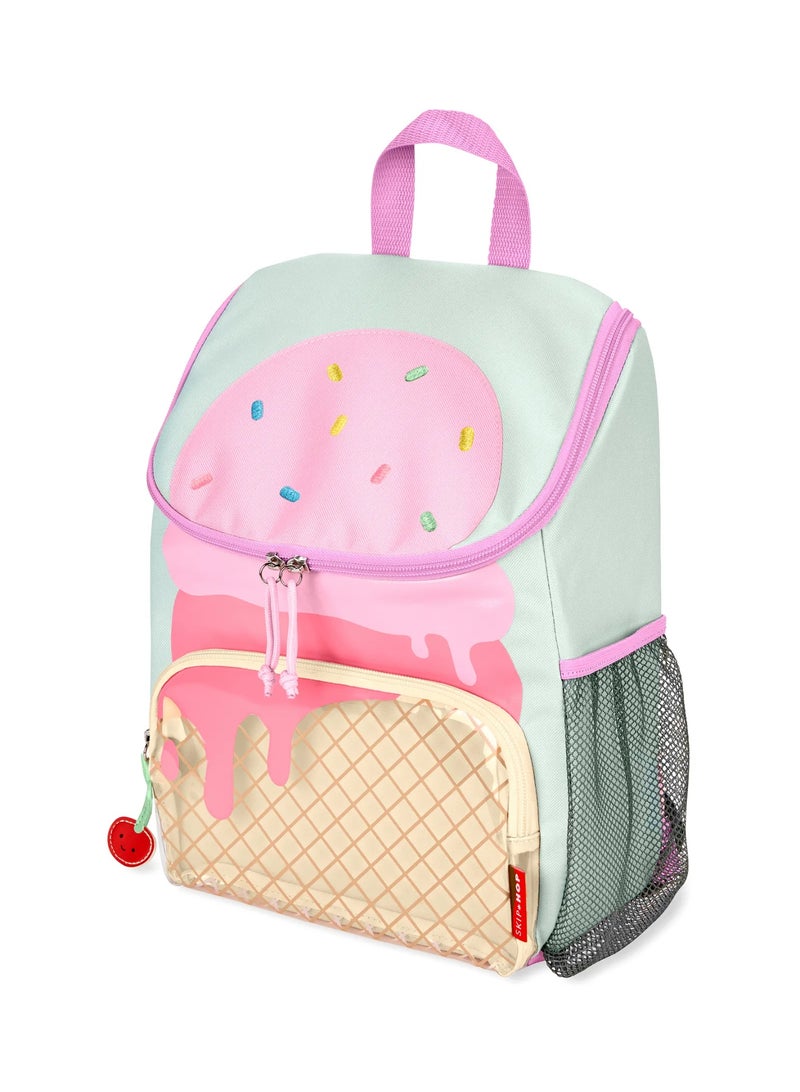 Skip Hop حقيبة ظهر كبيرة من سكيب هوب سبارك ستايل آيس كريم - حقيبة مدرسية للأطفال 14 بوصة مع فتحة واسعة وجيب زجاجة شبكي - Image 2