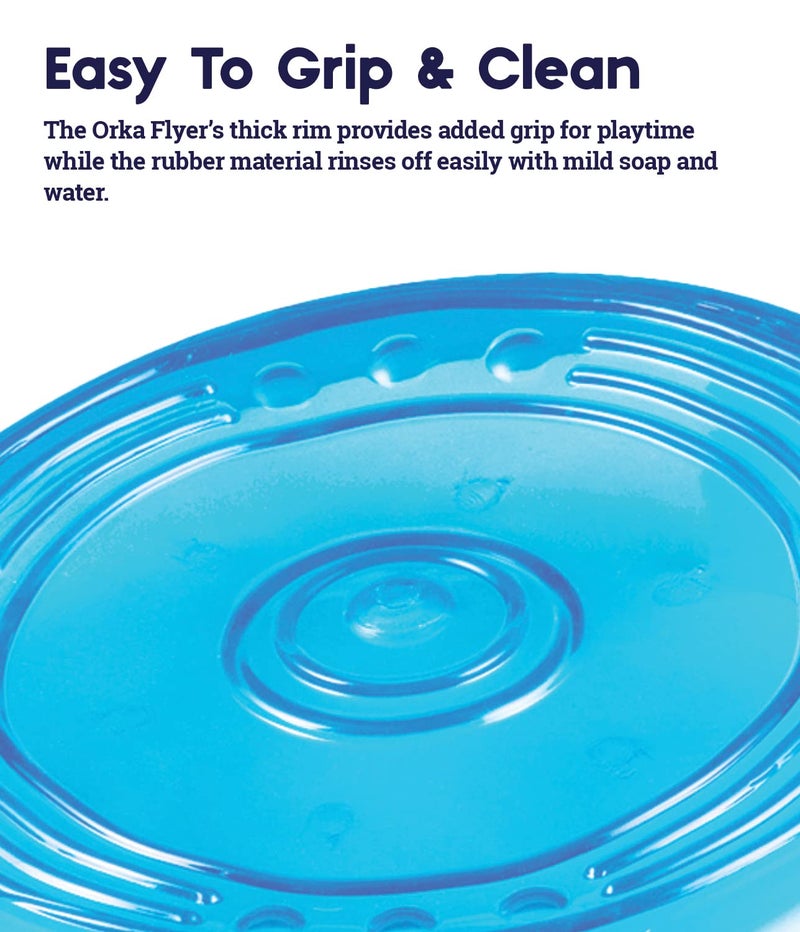 Petstages Orka Flyer Royal Blue Flying Disc Dog Fetch Toy - Image 5