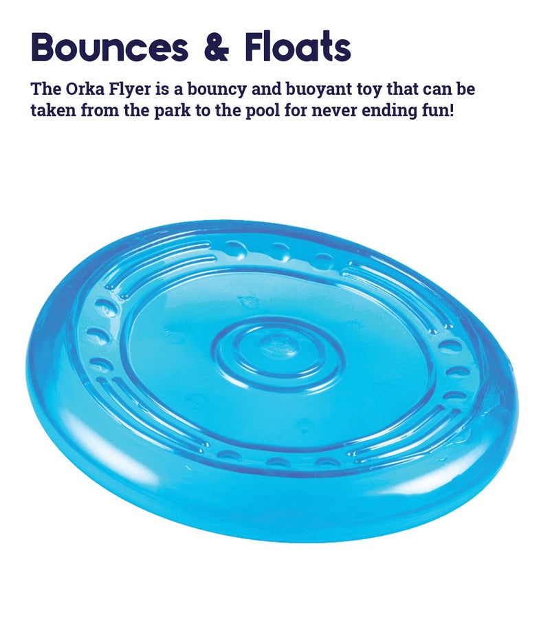 Petstages Orka Flyer Royal Blue Flying Disc Dog Fetch Toy - Image 4