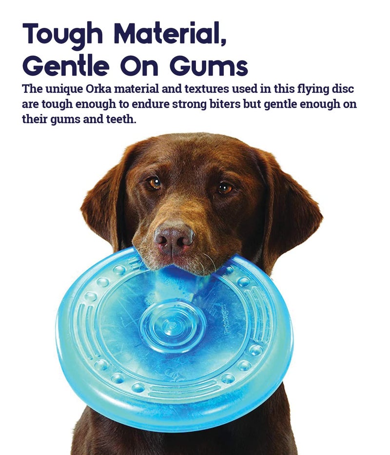 Petstages Orka Flyer Royal Blue Flying Disc Dog Fetch Toy - Image 3