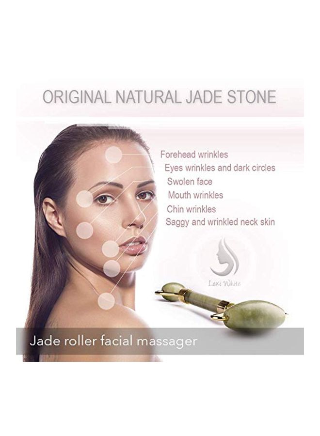 إسكدنيا أداة تدليك للوجه من اليشم ذهب أخضر - Image 3