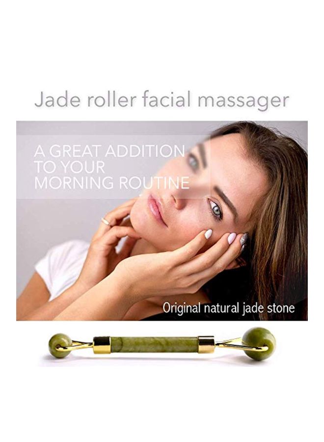 إسكدنيا أداة تدليك للوجه من اليشم ذهب أخضر - Image 5