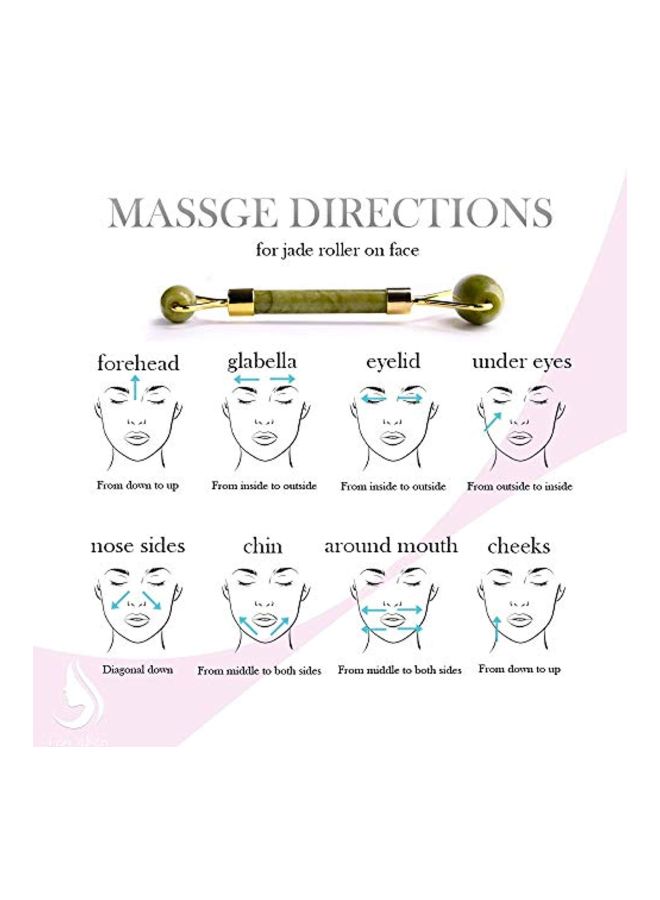 إسكدنيا أداة تدليك للوجه من اليشم ذهب أخضر - Image 4