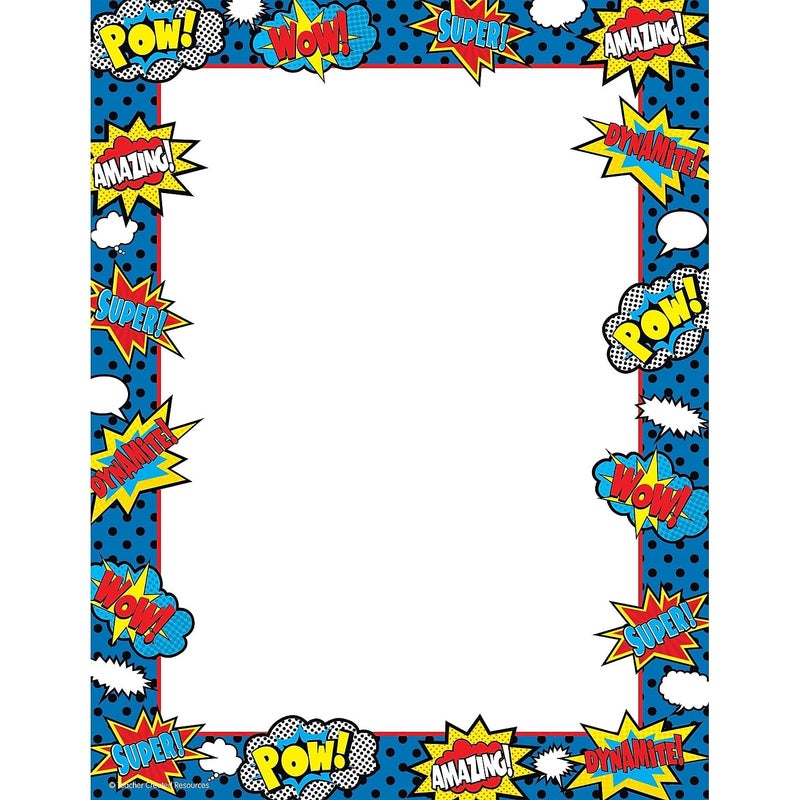 Teacher Created Resources Superhero Computer Paper 5629 85 inches X 11 inches