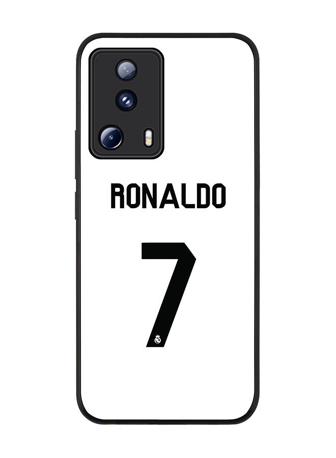Stylizedd Rugged Black edge case for Xiaomi 13 Lite 5G / Xiaomi Civi 2 5G, Slim fit Soft Case Flexible Rubber Edges Anti Drop TPU Gel Thin Cover -  Ronaldo Real Jersey - Image 1