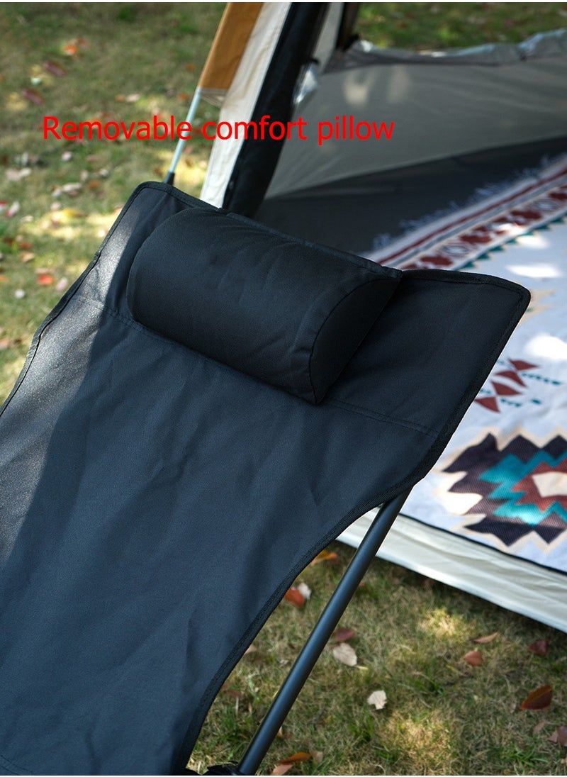 Extra Large Portable Camping Chairs with Pillow Adjustable Sitting and Lying Modes, Enjoy the Outdoors with a Versatile Folding Chair Sports Chair Outdoor Chair & Lawn Chair Black 60x60x90cm - pzsku/Z990355EB30F27E63834CZ/45/_/1740972014/8c7dc111-ccba-4afb-8e1d-0d00be25692e