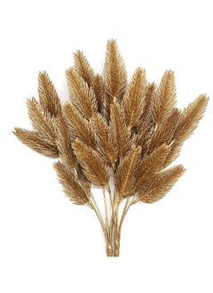 KASTWAVE Artificial Gold Leaves Plants - Plastic Fake Grass Faux Shrubs for Home Indoor Outdoor Garden Wedding Festival Decoration Hall Table Planter Filler (Golden Pinecone 2 Pack)  - Image 1