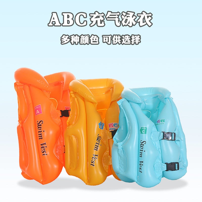New Inflatable Abc Swimsuit Thickened Pvc Buoyancy Vest Swimming Leak-Proof Children'S Life Jacket Swimming Vest Manufacturers - Image 2