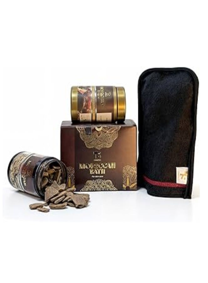 T&S Moroccan Bath Kit - Soap Moroccan and Moroccan Mud with bath Loof Gift  - Image 1