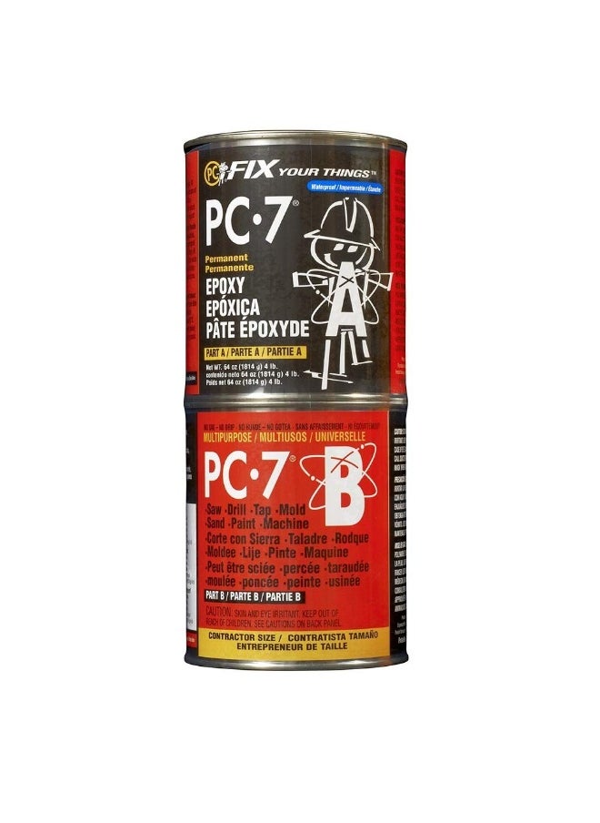 Pieces Products Pieces -7 Epoxy Adhesive Paste Two-Part Heavy Duty 4Lb In Two Cans Charcoal Grey