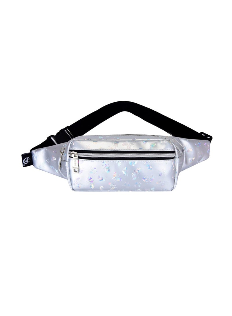general Women's Soft Faux Leather Tote Shoulder Bag Waist Bag Outdoor Leisure Travel Waist Mobile Phone Storage Bag New, Silver, One Size - Image 1