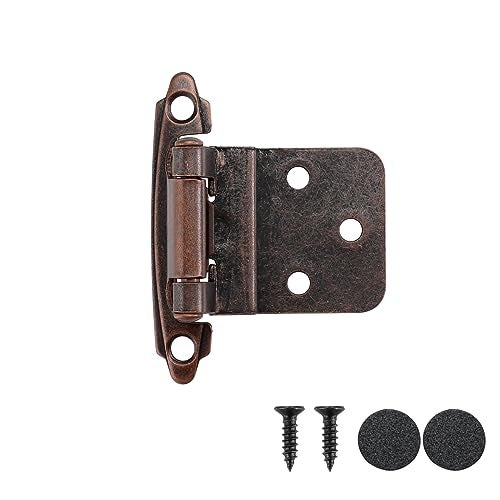 JQK 38 Inch Inset Cabinet Door Hinges Oil Rubbed Bronze 10 Pack 5 Pairs Flush Face Mount Cupboard SelfClosing Kitchen Cabinet Hardware Hinges with Door Bumper CH201ORBP10 - Image 1