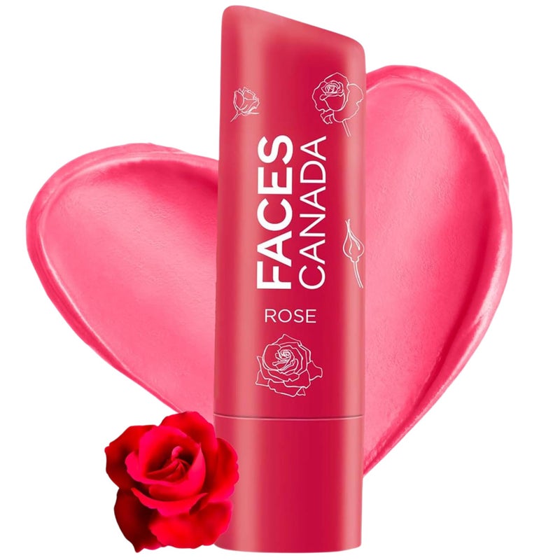 FACESCANADA Rose Lip Balm with SPF 15 | 12H Moisture Lock Tinted Lip Care with Shea Butter, Vitamin C & E | Hydrates, Softens & Protects | Sheer Pink Tint | Non-Sticky Daily Use | 0.16 Oz (4.5g) - Image 1
