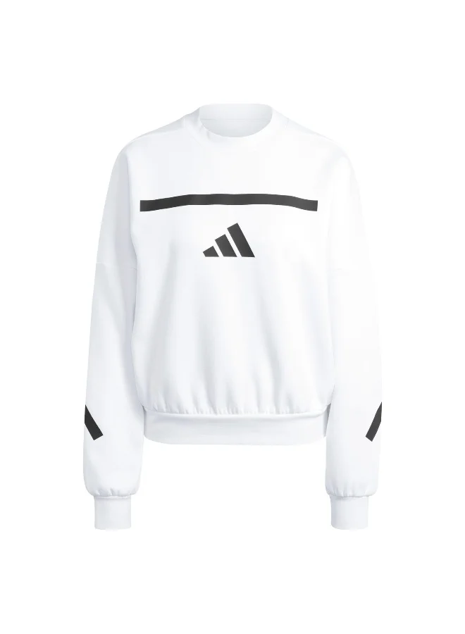 Adidas Adidas W Z.N.E. Swt White Sweatshirt (Long Sleeve) Sweatshirts For Women