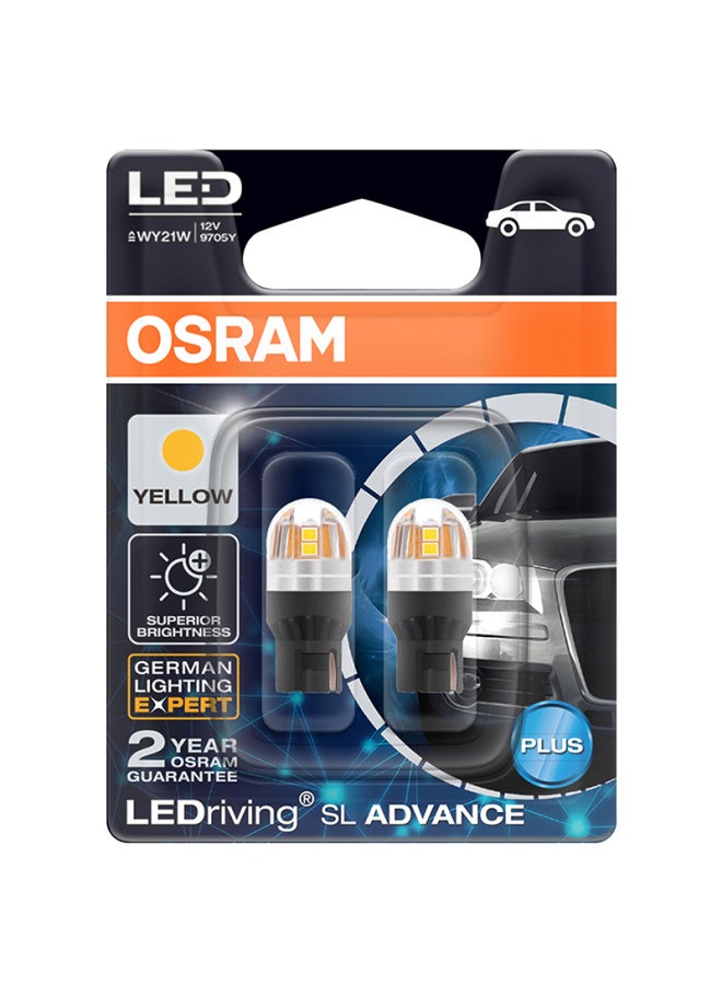 Osram Wy21w Led Car Light Brake Light Reverse Light Turn Signal Auxiliary Light T20 Single Filament Yellow 12v 2.5w 2-pack