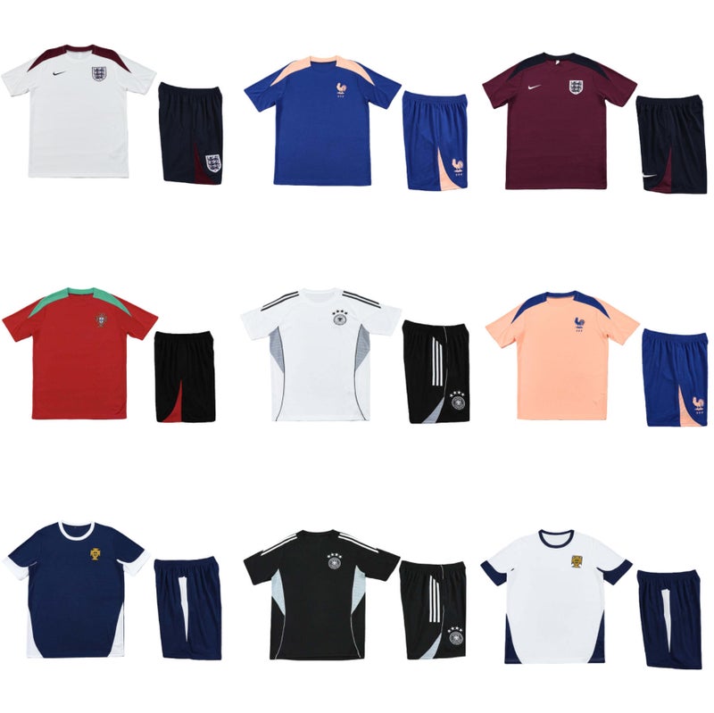 World Cup National Team Portugal Short-Sleeved Football Training Uniform Set Jersey Sports Adult Children''s Clothing Foreign Trade Quick-Drying - Image 2