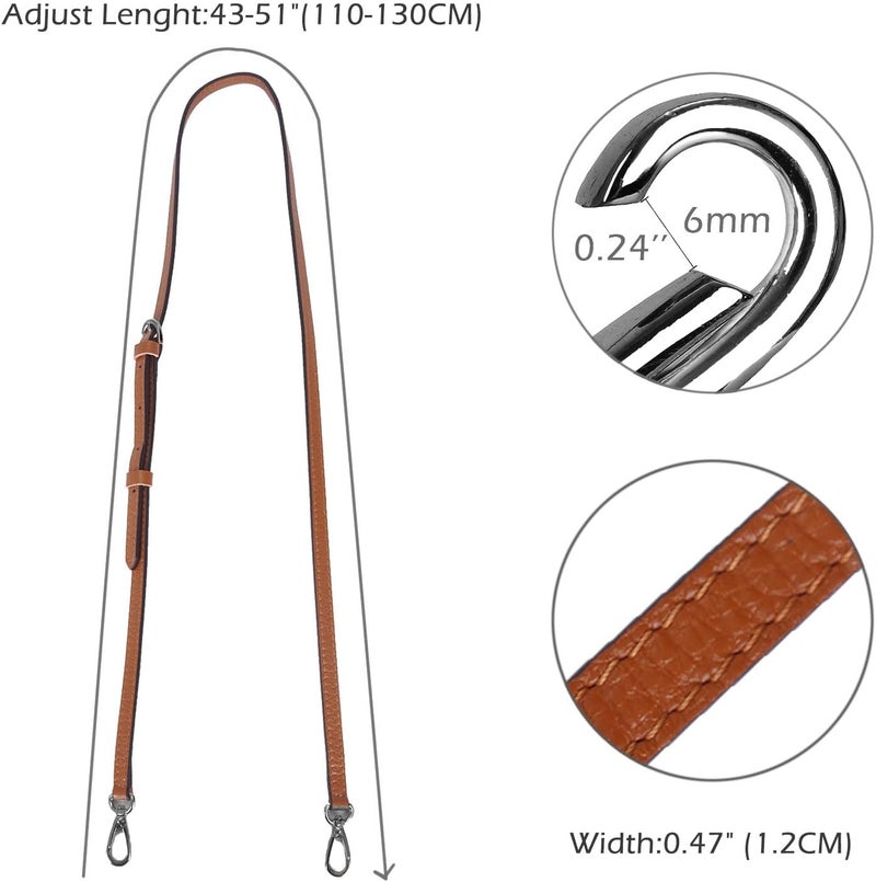 Live Up Full Grain Purse Strap Genuine Leather Replacement for Cross Body Bag Handbags - Image 4