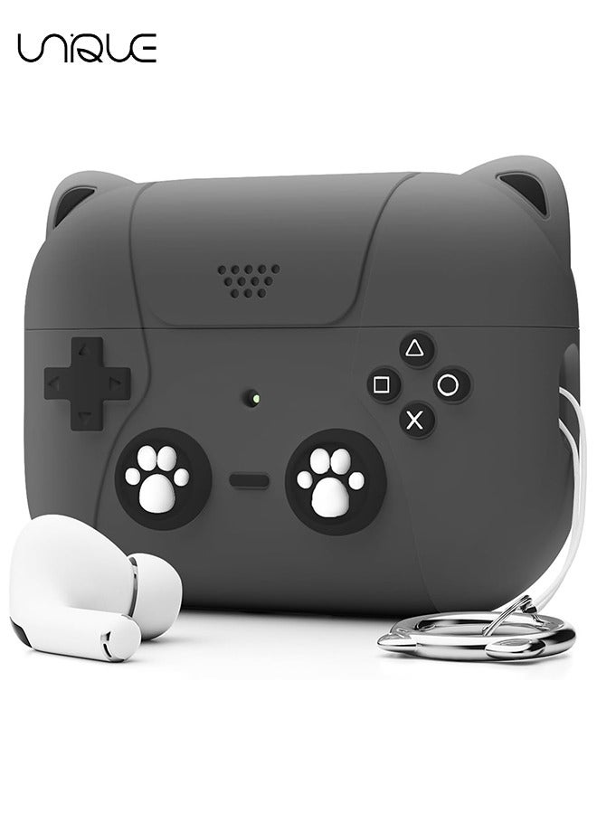 يونيك لغطاء سماعة الرأس Airpods Pro 2 - غطاء سماعة رأس على شكل أذن من Cat ، غطاء وردي - مع حبل على شكل أذن Cat ، مصمم لسماعات Airpods Pro 2 - أسود - Image 1