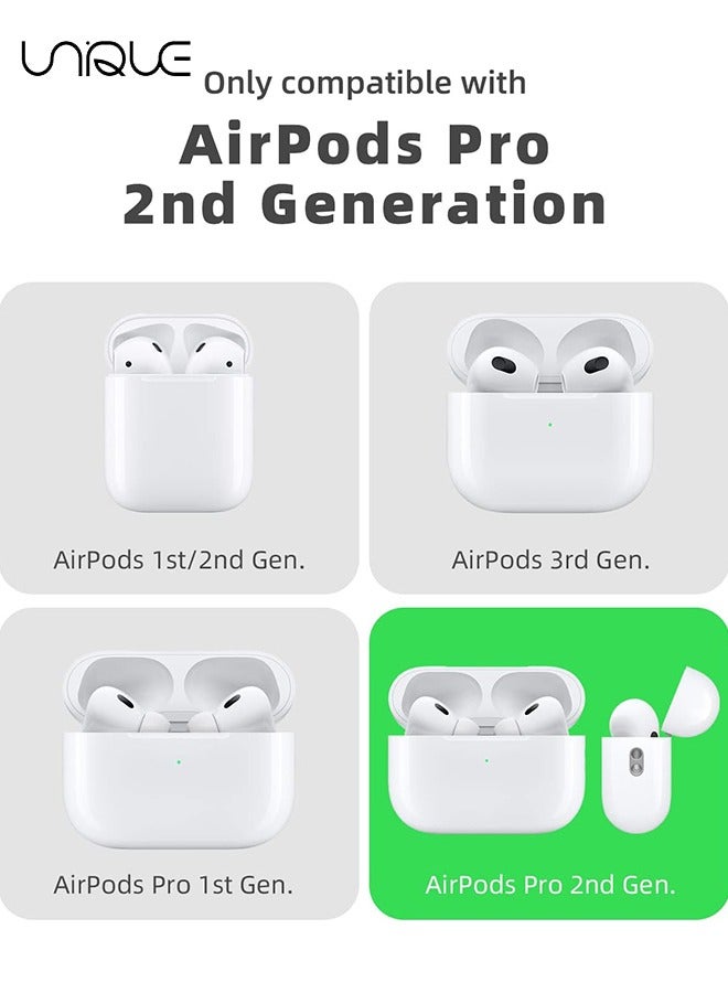 يونيك لغطاء سماعة الرأس Airpods Pro 2 - غطاء سماعة رأس على شكل أذن من Cat ، غطاء وردي - مع حبل على شكل أذن Cat ، مصمم لسماعات Airpods Pro 2 - أسود - Image 2