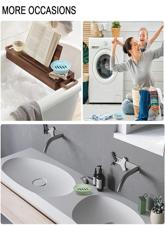 TCOTBE 2 Pack Soap Dishes,Removable Soap Drainers Plastic Soap Holder,Plastic Simple Double Compartment Drain Soap Box,Soap Saver Box Container for Bathroom,Blue, Green - Image 5