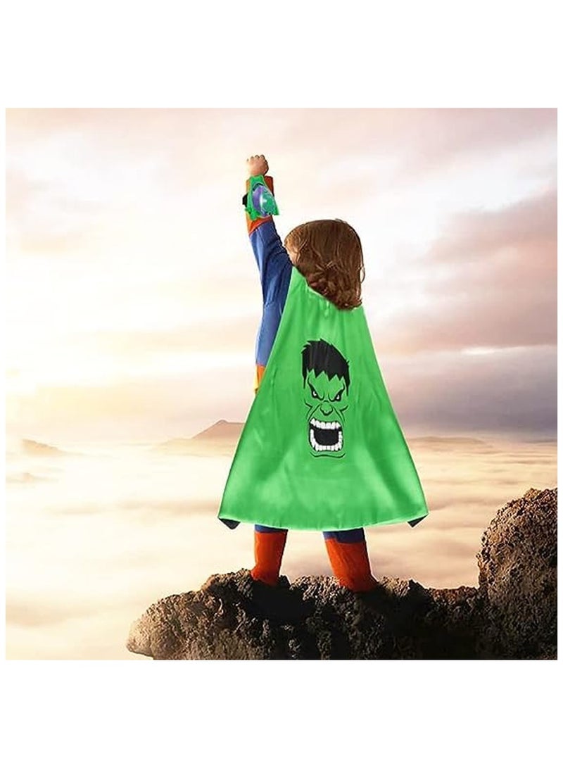 SYOSI - A Vengers Capes Set Cosplay Costume Launcher Wrist Toy Cartoon Mask Glove Children Fancy Dress Green Giant Plays Props Gift for Kids Birthday Party - Image 1