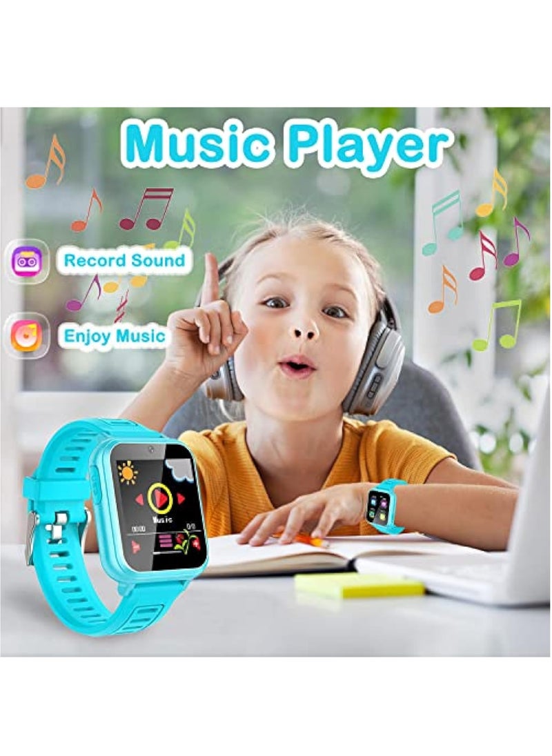 Generic - Kids Smart Watch, Smart Game Watch with 24 Games, HD Touch Screen, Video, Camera, Music Player, Pedometer, Flashlight, Alarm Clock,  Kids Watches for 5-12 Year Olds Boy/Girl (Blue) - Image 1