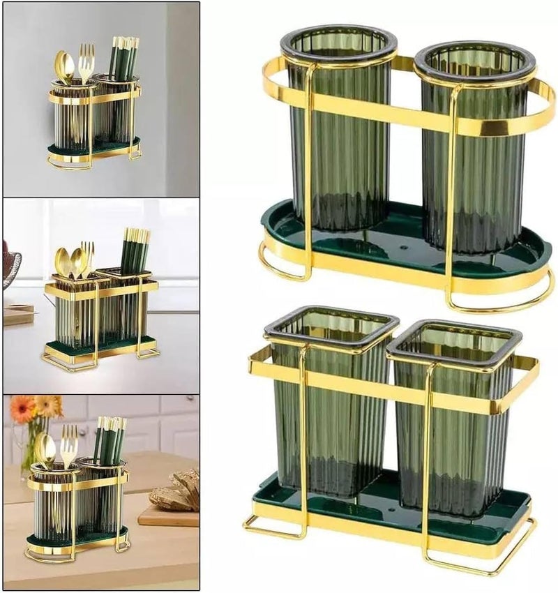 Transparent acrylic spoon holder, with metal stand, multi - functional. - Image 3