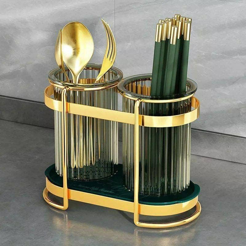 Transparent acrylic spoon holder, with metal stand, multi - functional. - Image 2