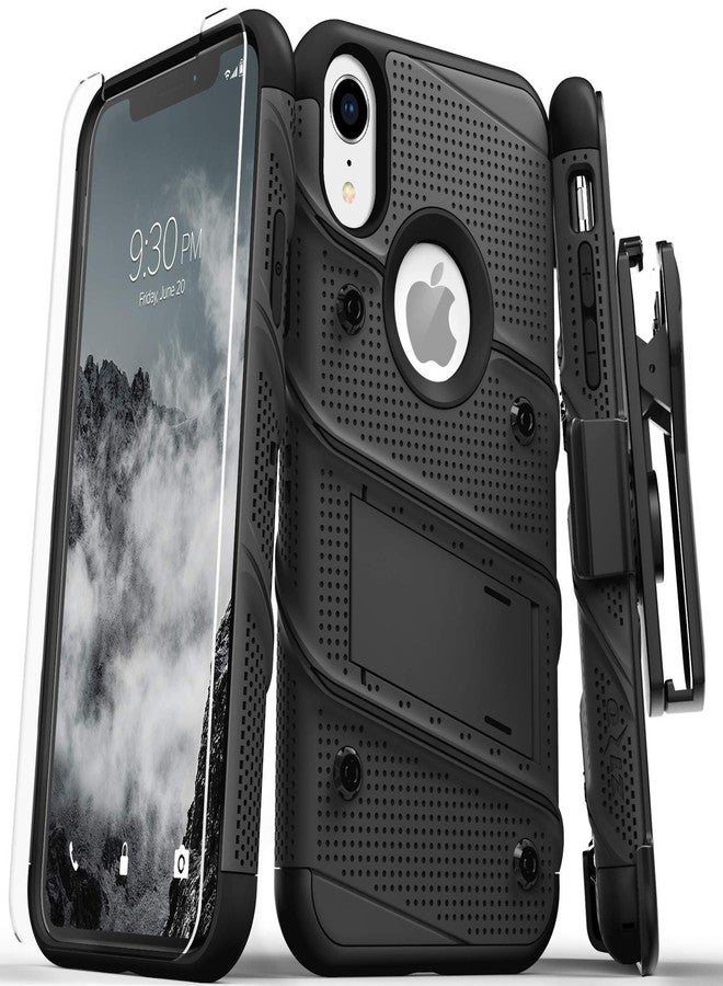 Griffin ZIZO Bolt Series for iPhone XR Case with Screen Protector Kickstand Holster Lanyard - Black - Image 1