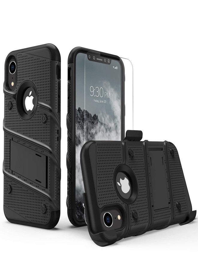 Griffin ZIZO Bolt Series for iPhone XR Case with Screen Protector Kickstand Holster Lanyard - Black - Image 2