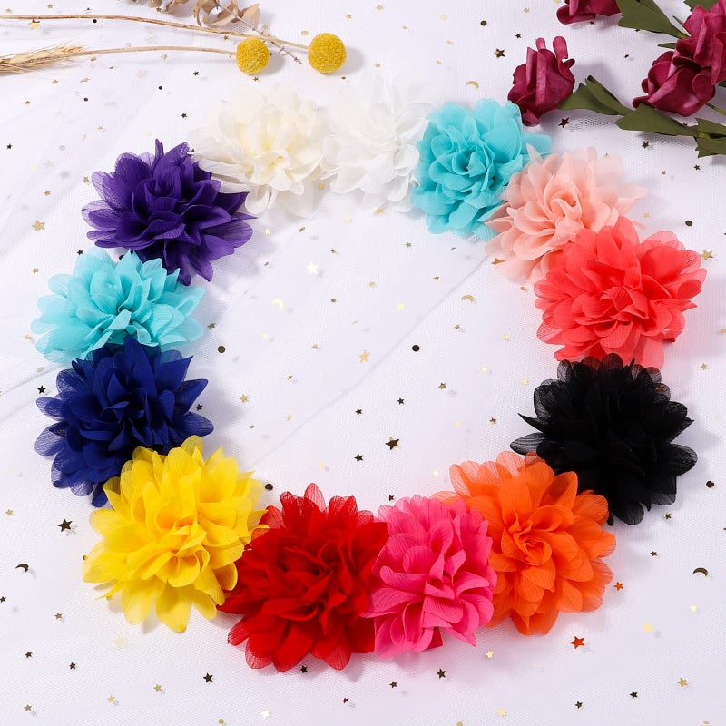 jollybows 30pcs Baby Girls Alligator Hair Clips Chiffon Flower Hair Barrettes Accessories for Kids Toddler Teens - Image 4