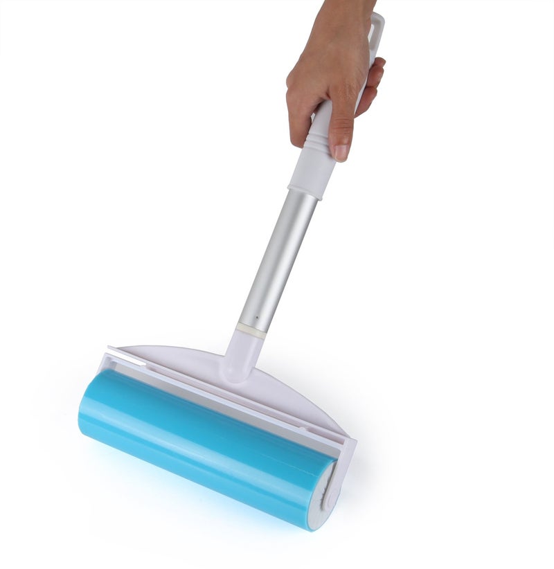 iLifeTech Reusable Sticky Picker Set Cleaner Lint Roller Pet Hair Remover Brush Blue 8 inch Large Size Pocket Size