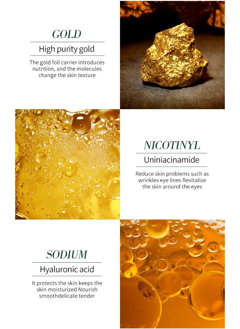 Zozu Smooth Eye Mask Contains Gold Smooth and Moisturizing Eye Mask Firming Repairing Hydrating Nourishing Smooth Under Eye Mask Soothing Relieve Eye Fatigue Reduce Dark Circles Anti Wrinkle Anti Aging Gold Eye Mask  - Image 5