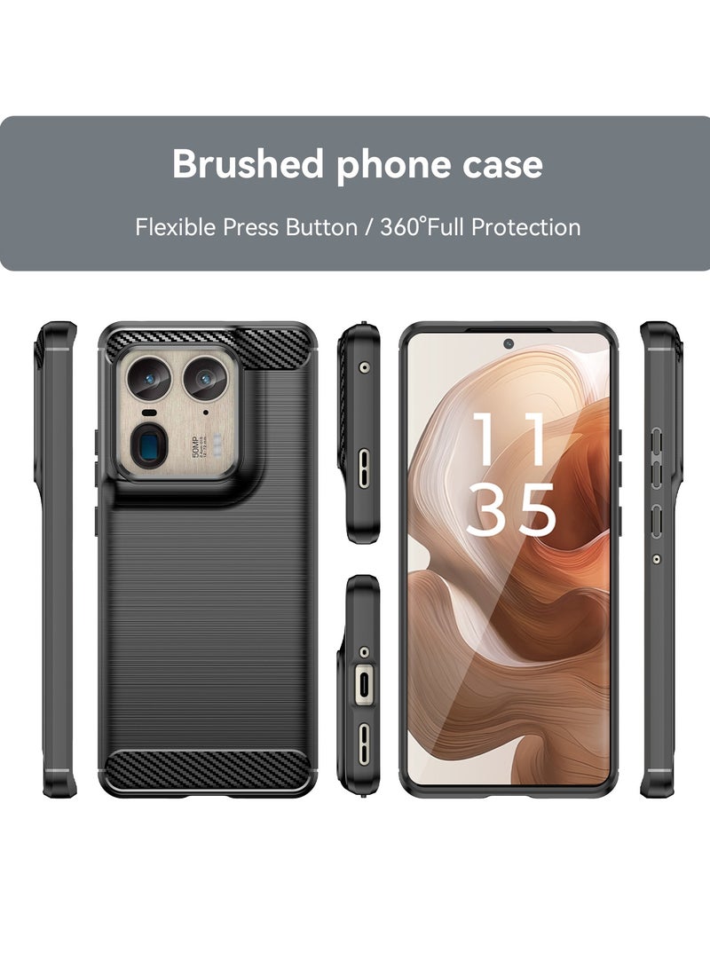 for Motorola Edge 50 Ultra 5G Case Cover, High Quality Slim and Lightweight Brushed Comfortable TPU Soft Feel Cell Phone Protective Case for Motorola Edge 50 Ultra 5G, Black - Image 2