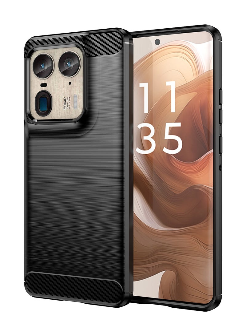 for Motorola Edge 50 Ultra 5G Case Cover, High Quality Slim and Lightweight Brushed Comfortable TPU Soft Feel Cell Phone Protective Case for Motorola Edge 50 Ultra 5G, Black - Image 1