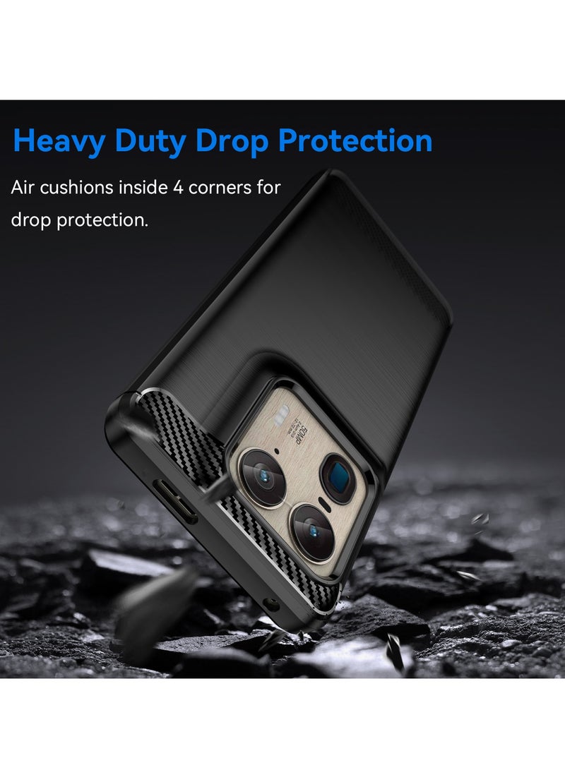 for Motorola Edge 50 Ultra 5G Case Cover, High Quality Slim and Lightweight Brushed Comfortable TPU Soft Feel Cell Phone Protective Case for Motorola Edge 50 Ultra 5G, Black - Image 3