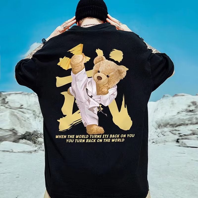 American-style Hip-hop Short-sleeved T-shirt Men's Summer Instagram Popular Brand All-match Half-sleeved Top Hong Kong-style Loose Large Size Round Neck T-shirt - Image 5