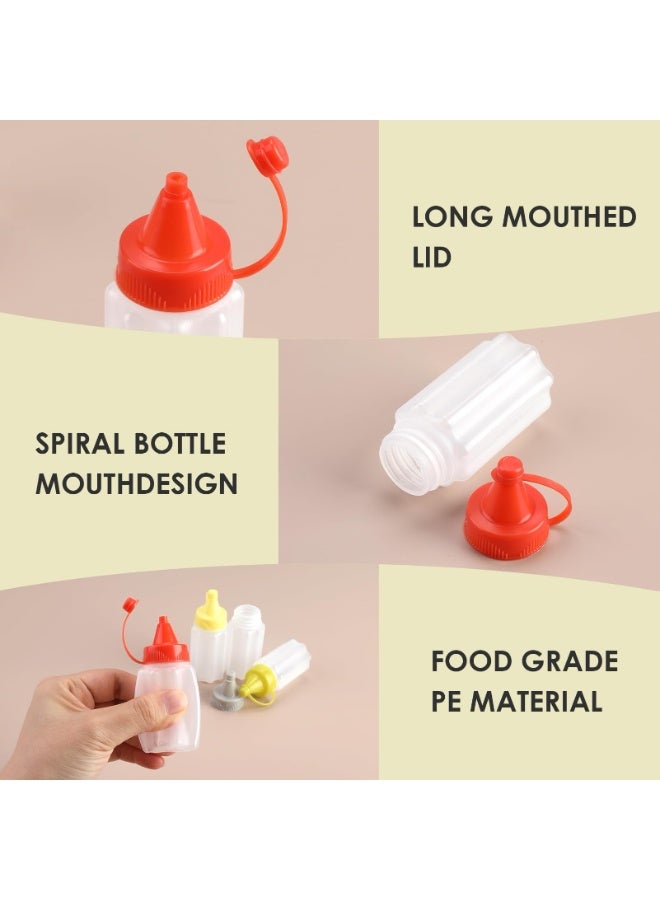 4 Pcs Mini Squeezable Sauce Containers, 30ml Portable Condiment Bottles with Screw Caps, Leak-Proof for Salad Dressing Ketchup - Image 2