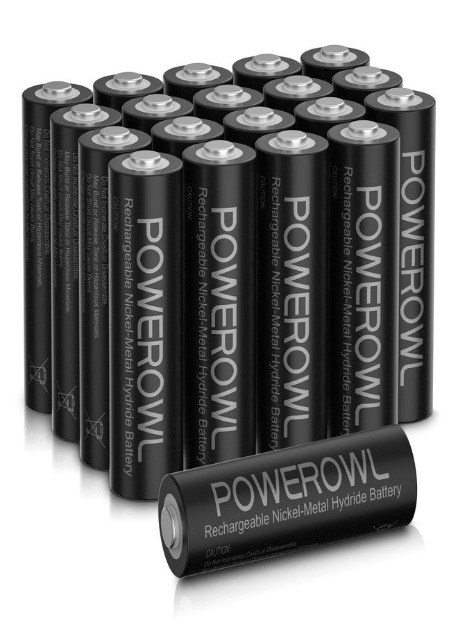 POWEROWL Rechargeable AA Batteries, 2800mAh High Capacity Double A Batteries NiMH Low Self Discharge, Qty 20 - Image 1