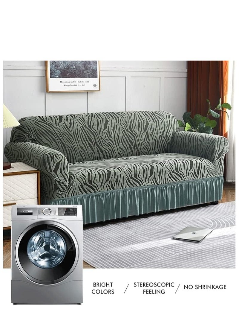 TRASSLE Thick Sofa Cover with Skirt, Stretchable Full Cover Dustproof Sofa Towel Couch Slipcover，Pure Color Combination Sofa Cover, for Furniture Protection - Image 4