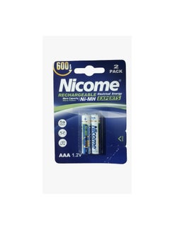 Nicome AAA Rechargeable Battery 600mAh Pack of 2 