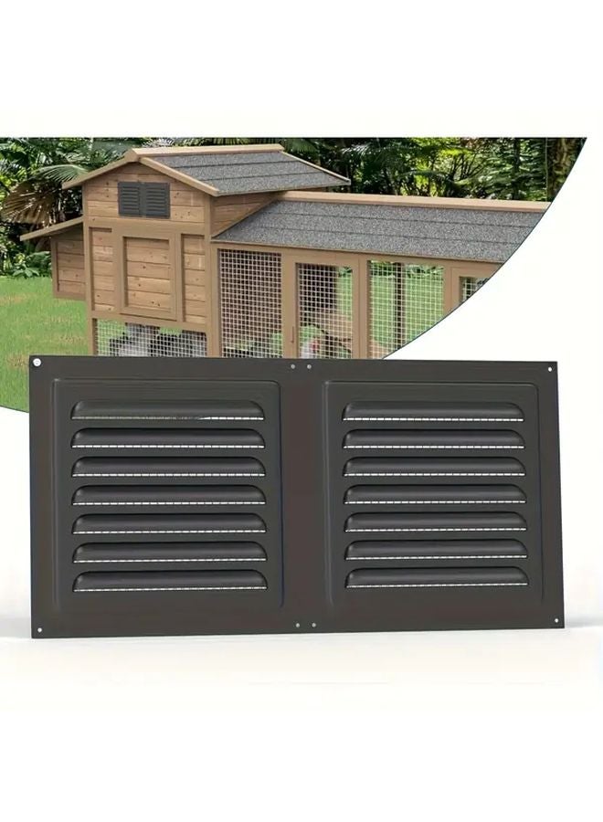 قطعة واحدة من فتحة التهوية المعدنية السوداء مع شبكة مدمجة للمطبخ والمستودع والحمام - Image 2