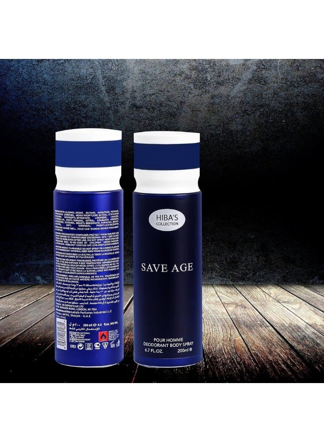 هيبا'ز كوليكشن سيف إيج بور هوم مزيل العرق للجسم - 6.7 أونصة سائلة. أوز. (200 مل) | رائحة ذكورية خالدة ومتطورة | نضارة تدوم طويلاً والتحكم في الرائحة - Image 4