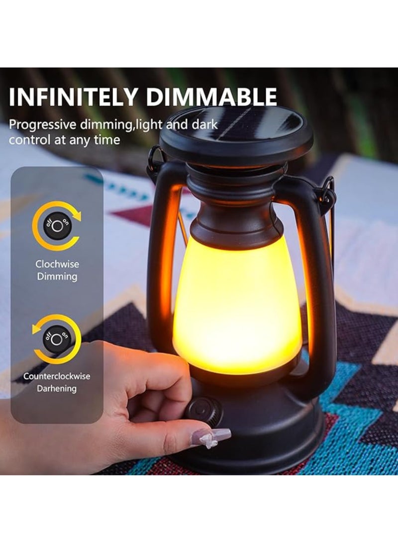 4000mAh Classic Solar-Powered Rechargeable Camping Lantern: Vintage Style for Hiking, Hunting, and Fishing. Brightness adjustable and eco-friendly for outdoor adventures  - Image 2