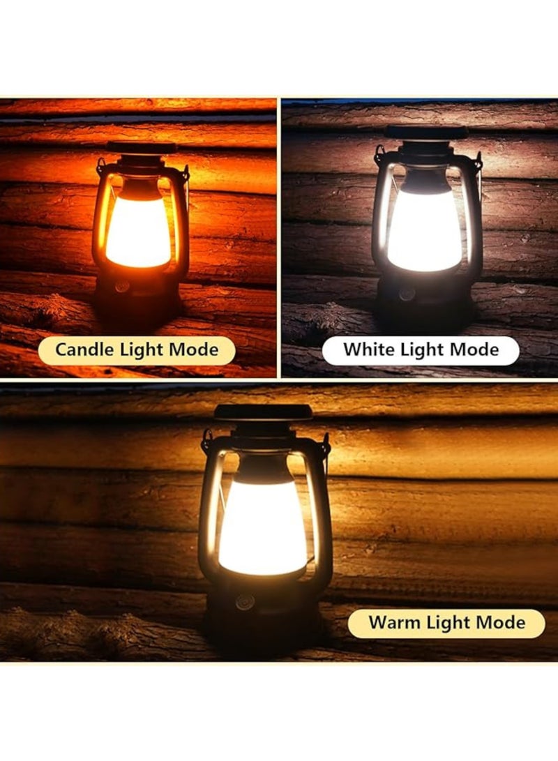 4000mAh Classic Solar-Powered Rechargeable Camping Lantern: Vintage Style for Hiking, Hunting, and Fishing. Brightness adjustable and eco-friendly for outdoor adventures  - Image 3
