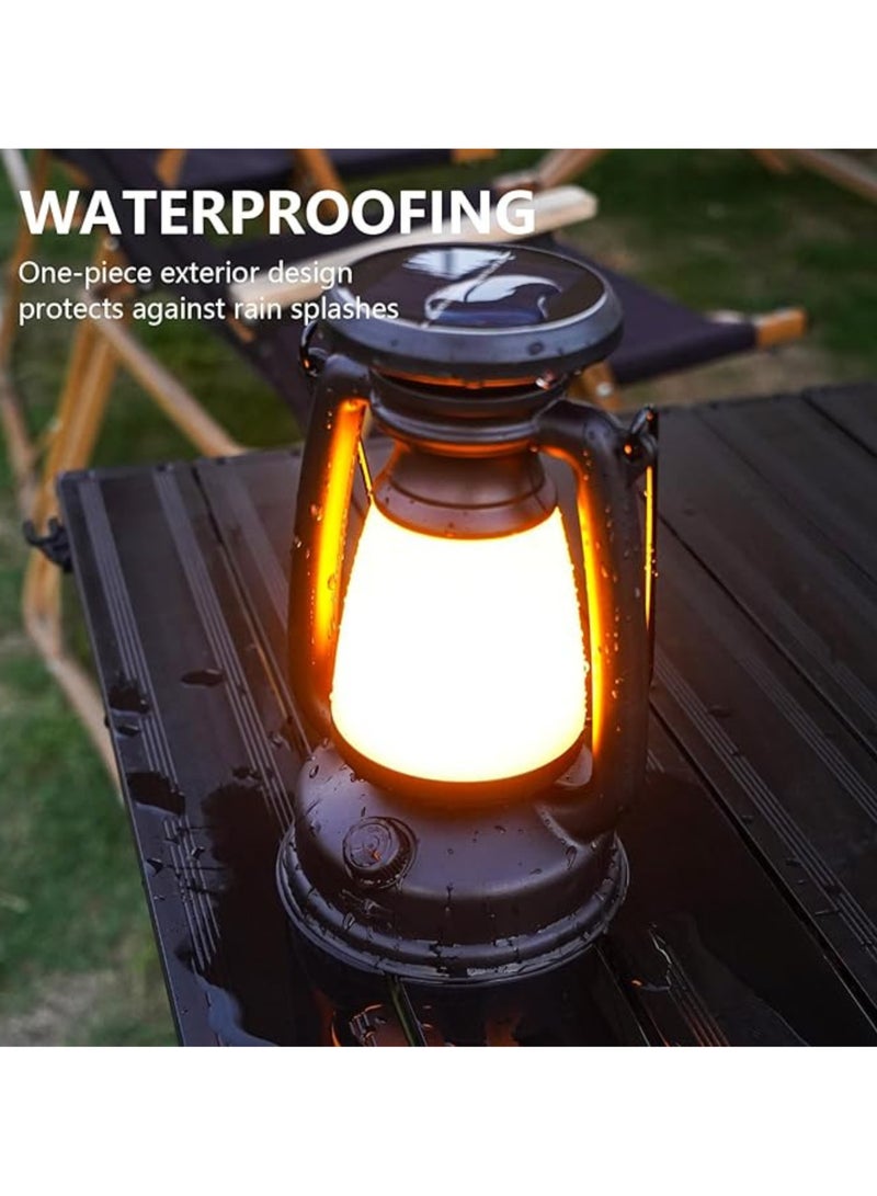 4000mAh Classic Solar-Powered Rechargeable Camping Lantern: Vintage Style for Hiking, Hunting, and Fishing. Brightness adjustable and eco-friendly for outdoor adventures  - Image 4