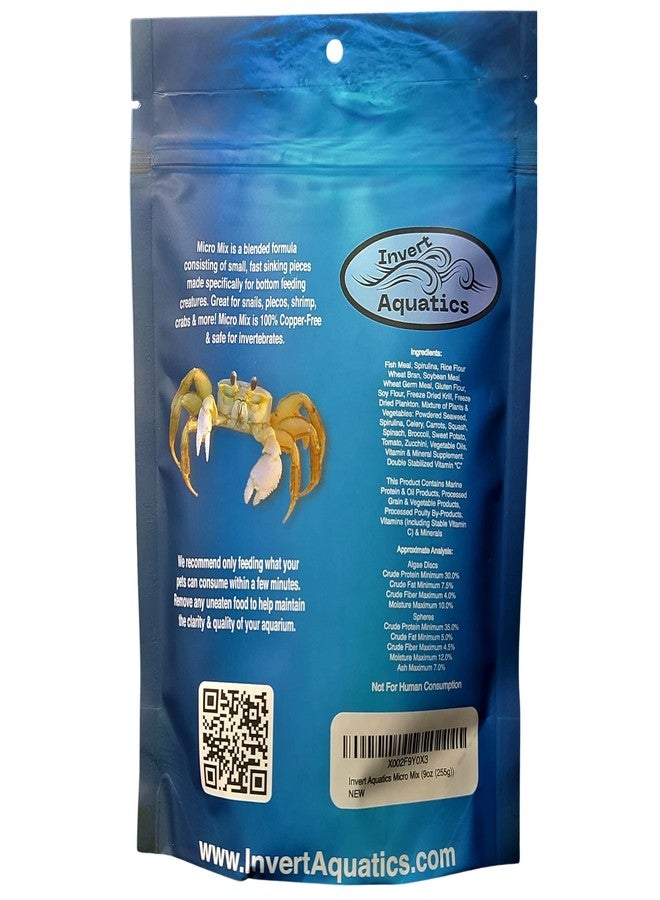 Invert Aquatics Micro Mix - Sinking Blended Diet for Snails, Shrimp & Bottom Feeding Fish (9 oz (255g)) - Image 2