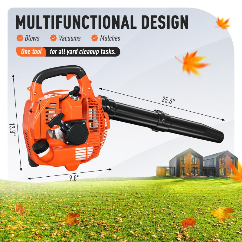 Baotree 28CC 2-Cycle Gas Handheld Leaf Blower, 475 CFM 200 MPH Lightweight Power Blower with Variable Speed & Easy Start, for Yard Cleanup, Patio, Driveway, Lawn Debris - Image 2