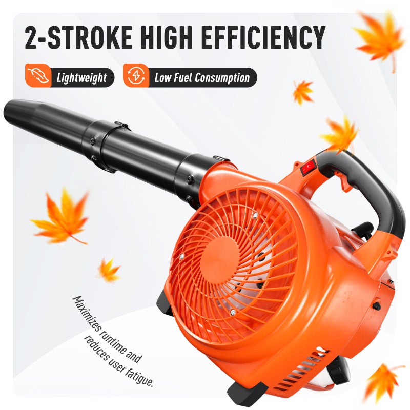 Baotree 28CC 2-Cycle Gas Handheld Leaf Blower, 475 CFM 200 MPH Lightweight Power Blower with Variable Speed & Easy Start, for Yard Cleanup, Patio, Driveway, Lawn Debris - Image 4