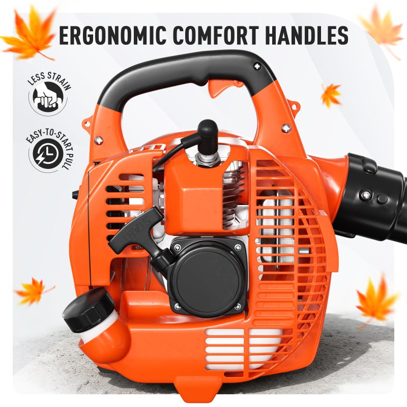 Baotree 28CC 2-Cycle Gas Handheld Leaf Blower, 475 CFM 200 MPH Lightweight Power Blower with Variable Speed & Easy Start, for Yard Cleanup, Patio, Driveway, Lawn Debris - Image 5